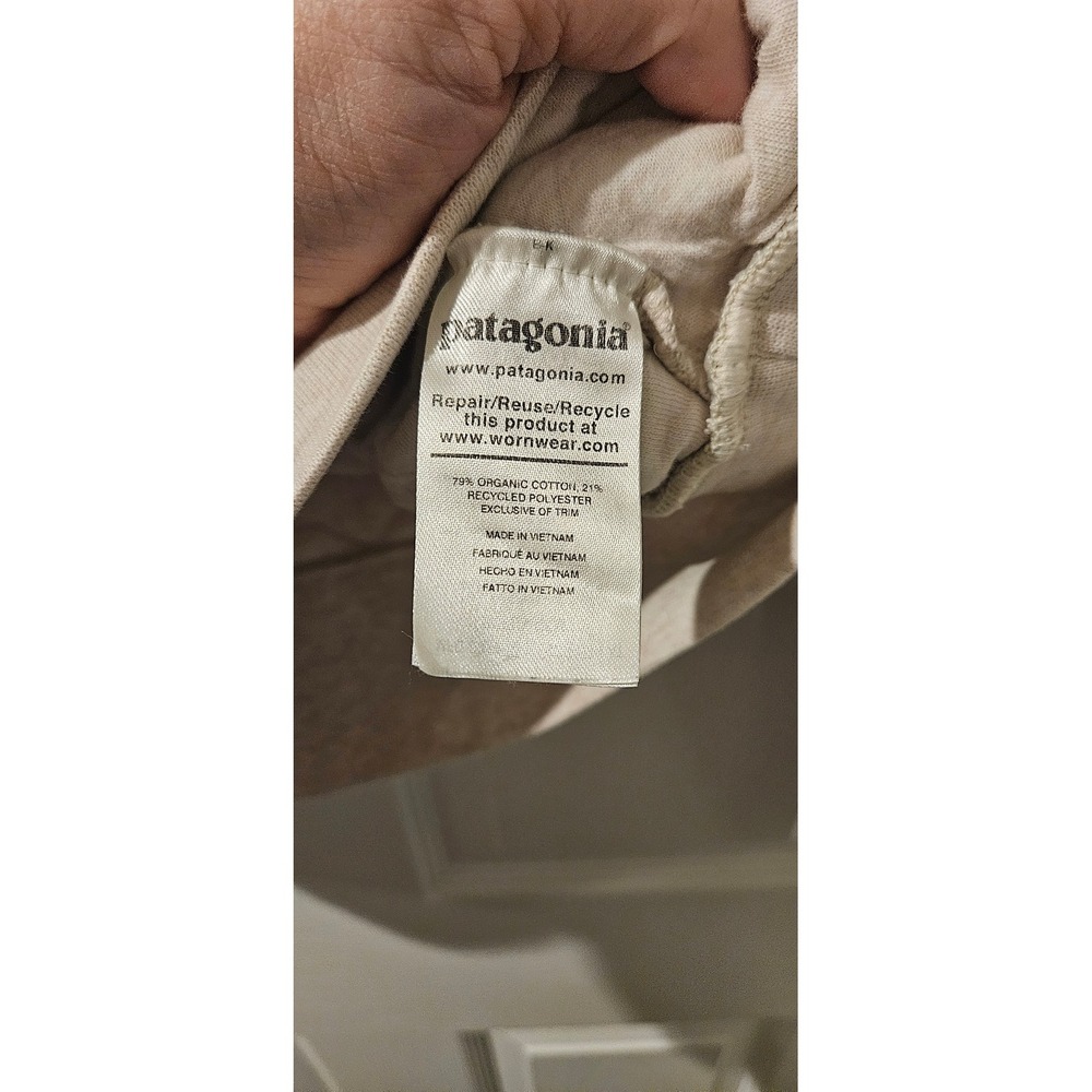 Patagonia Organic Cotton Quilt Crew Sweatshirt Medium Oatmeal Quilted Pullover - Picture 4 of 6